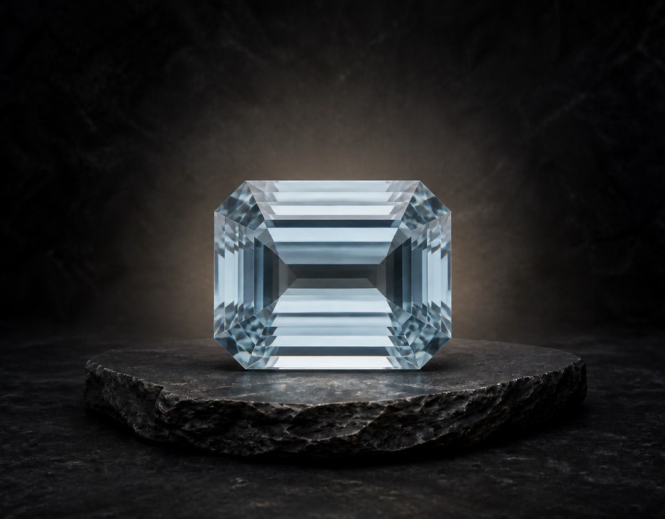 Aquamarine is a pale blue to light green gemstone, the official March birthstone, and a member of the beryl mineral family. Its name comes from the Latin words for water and sea.